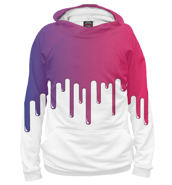 Мужское худи с притом Капли краски цвета Белый Мужское худи с изображением Капли краски цвета Белый