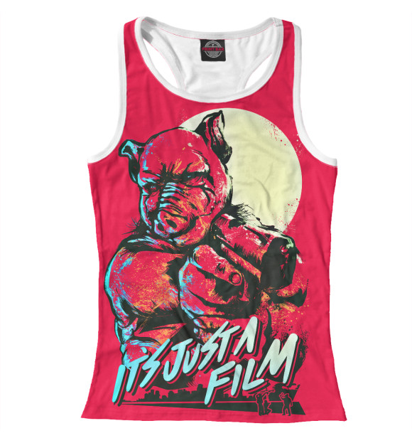 Женская майка-борцовка с притом Hotline Miami цвета Белый Женская майка-борцовка с изображением Hotline Miami цвета Белый