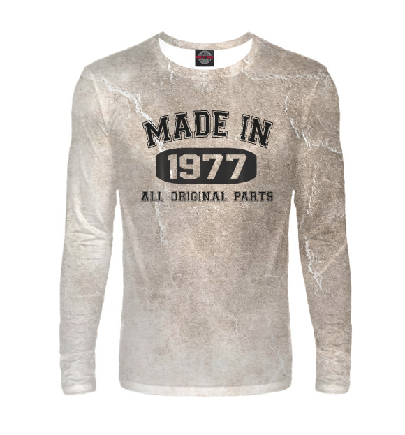 Мужской лонгслив с изображением Made In 1977 цвета Белый