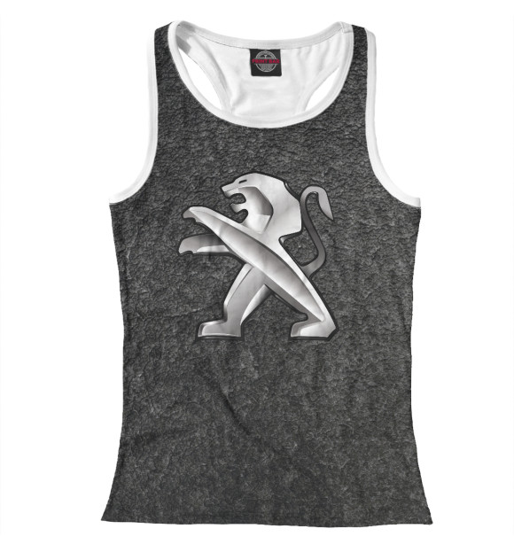 Женская майка-борцовка с изображением Peugeot цвета Белый