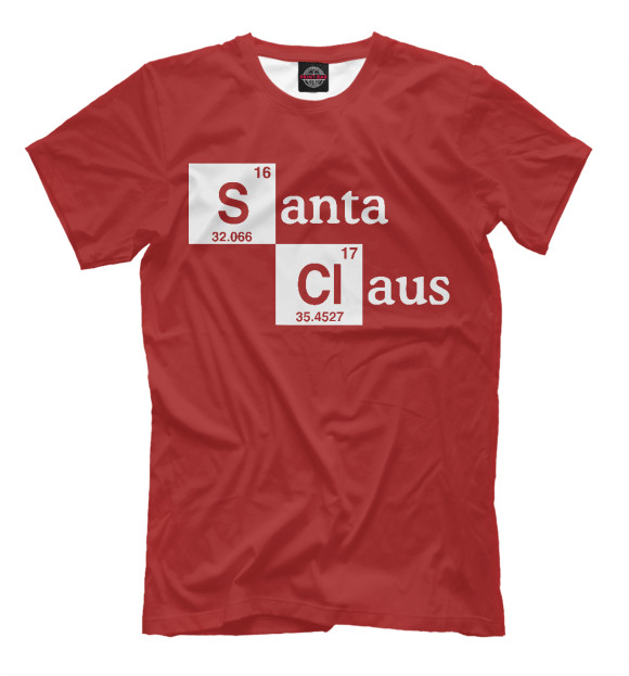 Мужская футболка с изображением Санта Клаус цвета Светло-коричневый