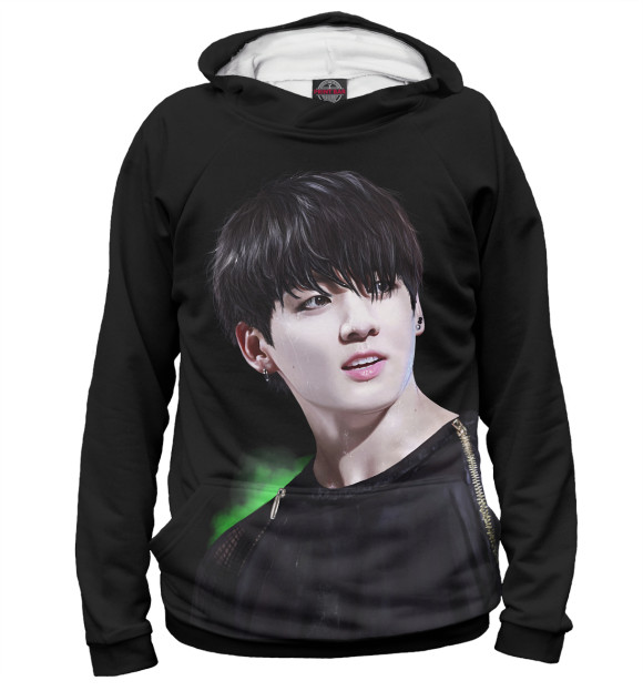 Мужское худи с изображением BTS Jungkook цвета Белый