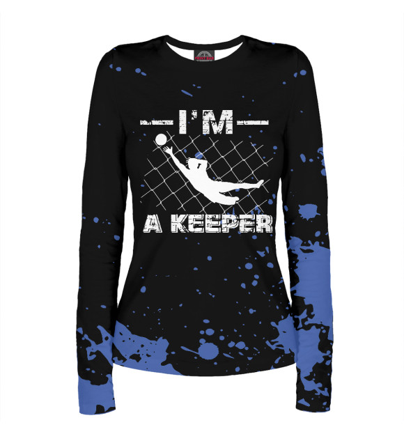 Женский лонгслив с изображением I’m a Keeper – Soccer цвета Белый