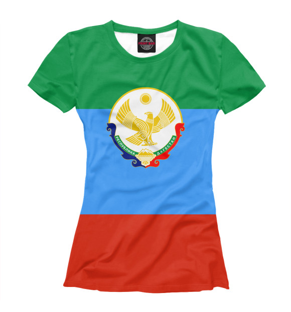Женская футболка с изображением Дагестан цвета Белый