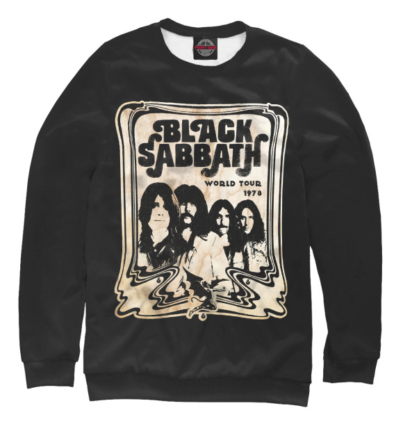 Мужской свитшот с изображением Black Sabbath цвета Белый