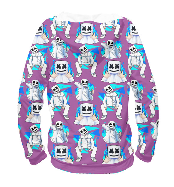 Женское худи с изображением Marshmello цвета Белый