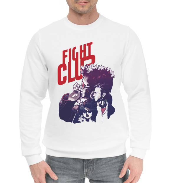 Мужской хлопковый свитшот с изображением Fight Club цвета Белый