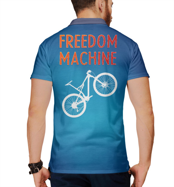 Мужское поло с изображением Freedom Machine цвета Белый