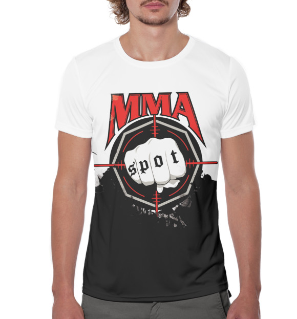 Мужская футболка с изображением MMA Spot цвета Белый