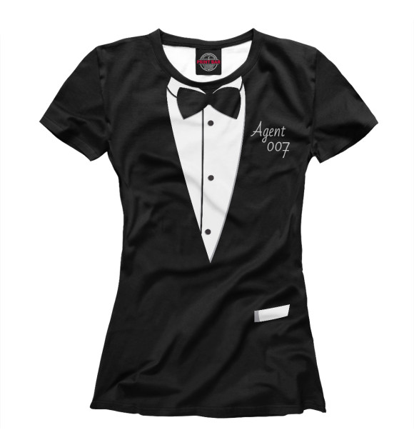 Женская футболка с изображением Agent 007 цвета Белый