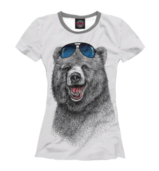 Женская футболка Счастливый медведь