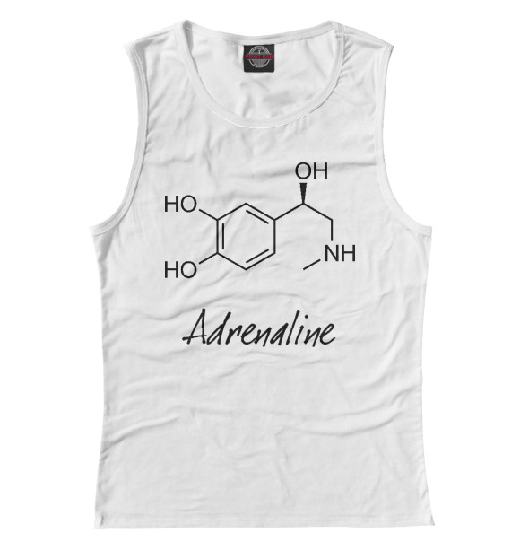 Женская майка с изображением Химия Адреналин цвета Белый