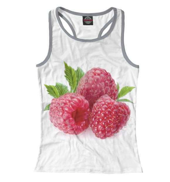 Женская майка-борцовка с изображением Ягода-малина цвета Белый