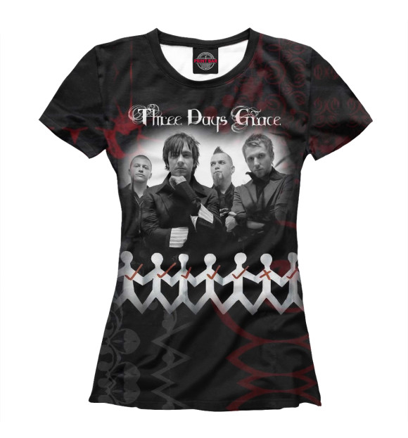 Женская футболка с изображением Three Days Grace цвета Белый