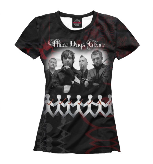 Футболка для девочек с изображением Three Days Grace цвета Белый