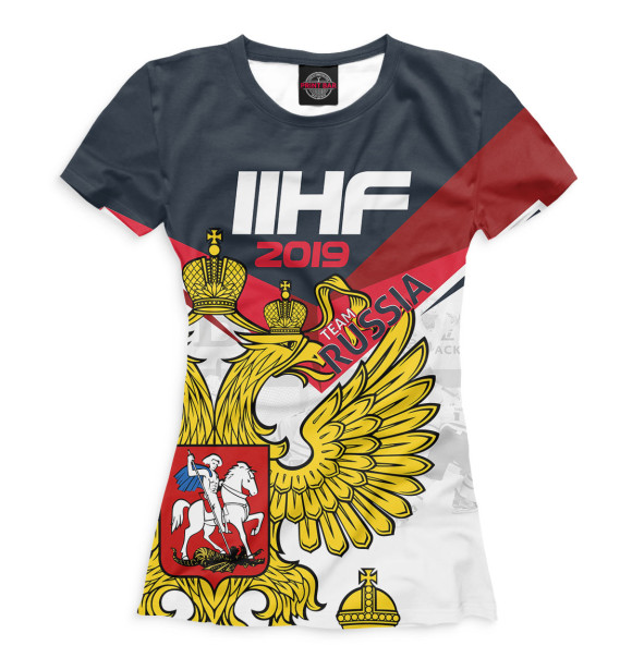 Футболка для девочек с изображением Чемпионат мира по хоккею 2019 цвета Белый