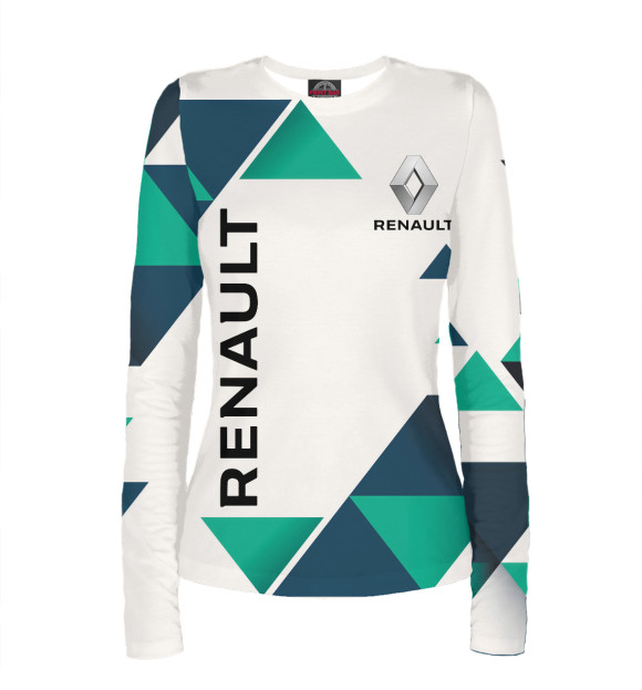 Женский лонгслив с изображением RENAULT цвета Белый