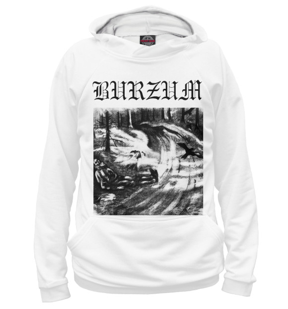 Мужское худи с изображением Burzum цвета Белый