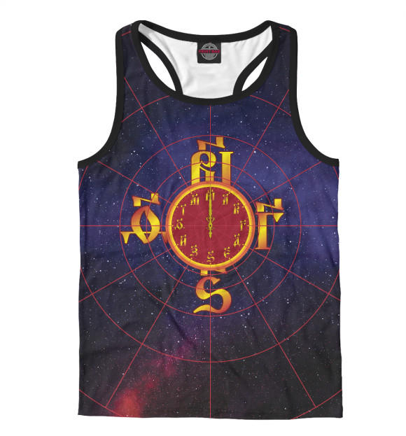 Мужская майка-борцовка с изображением Суздальские часы цвета Белый