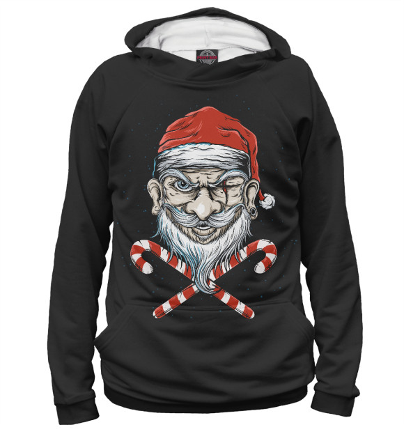 Женское худи с изображением Bad Santa цвета Белый