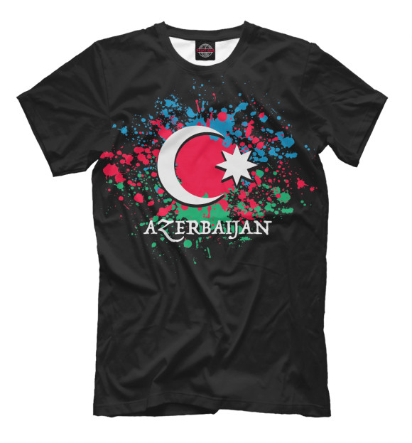 Футболка для мальчиков с изображением Azerbaijan цвета Черный
