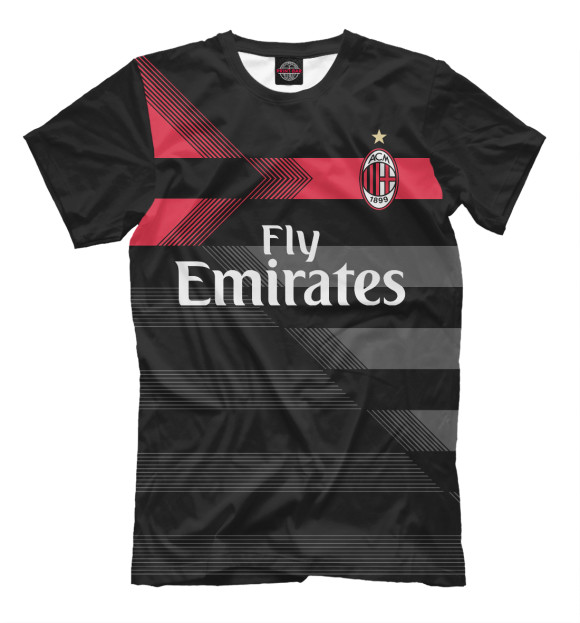 Футболка для мальчиков с изображением AC Milan цвета Черный