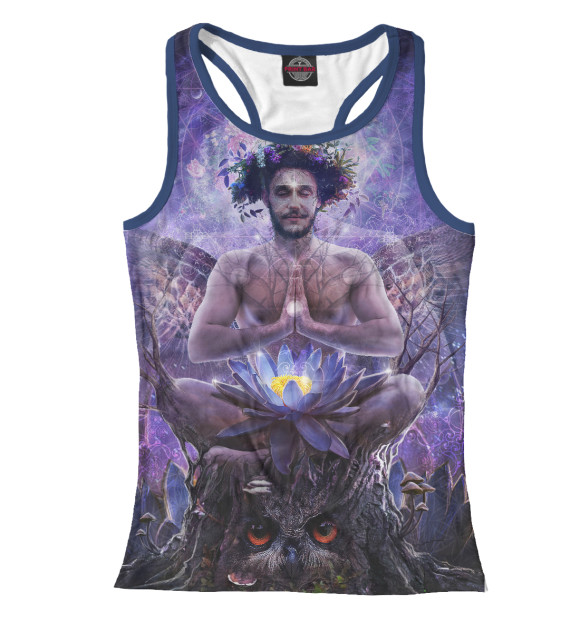 Женская майка-борцовка с изображением Лесной дух цвета Белый