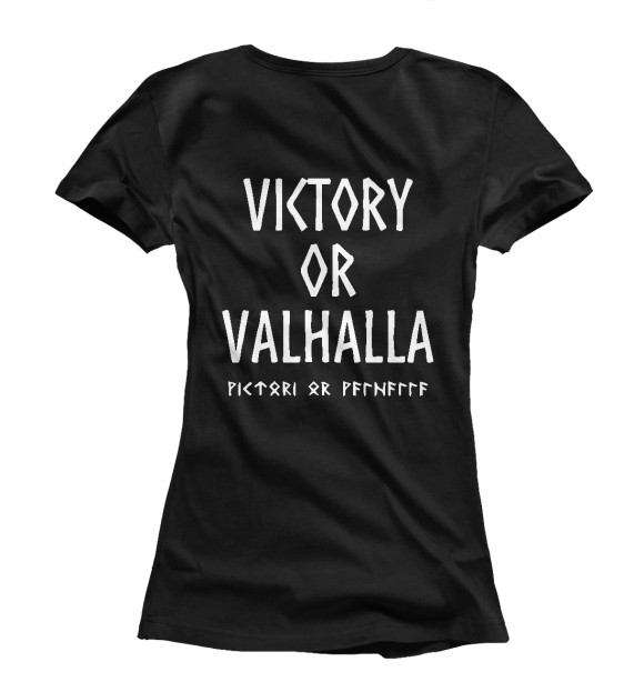 Футболка для девочек с изображением Victory or Valhalla цвета Белый