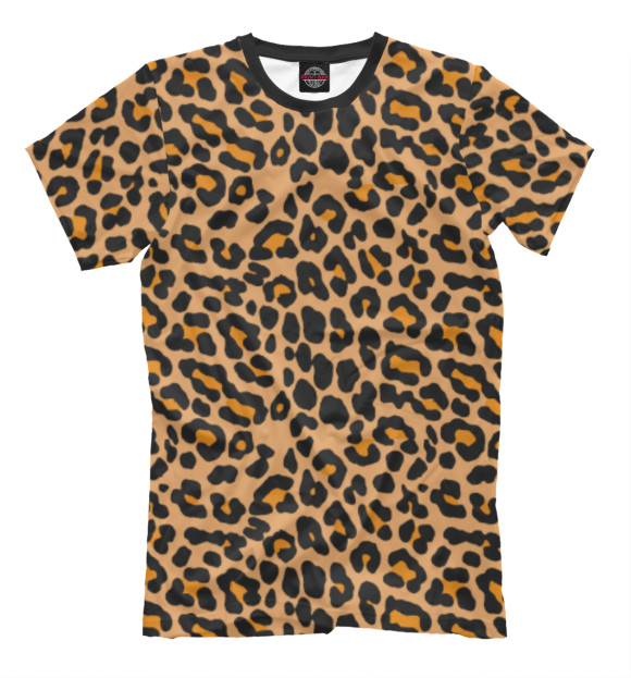 Мужская футболка с изображением Panthera pardus цвета Молочно-белый