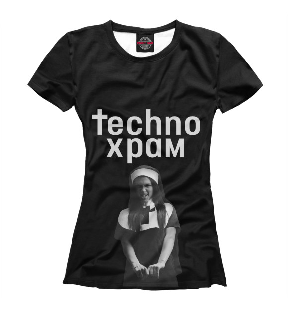 Футболка для девочек с изображением TechnoХрам цвета Белый