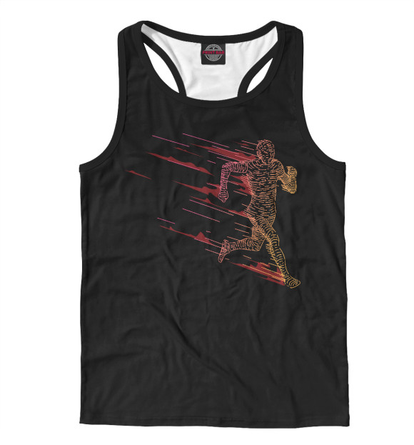 Мужская майка-борцовка с изображением Бег цвета Белый