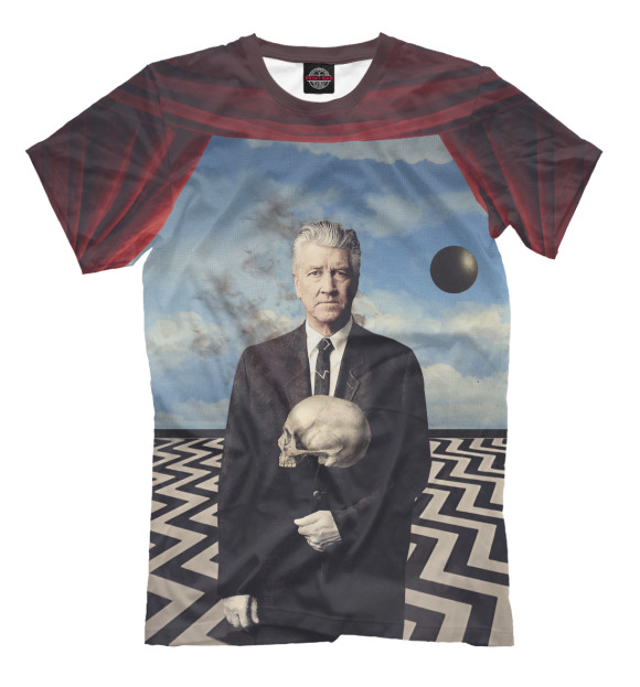 Мужская футболка с изображением David Lynch цвета Молочно-белый