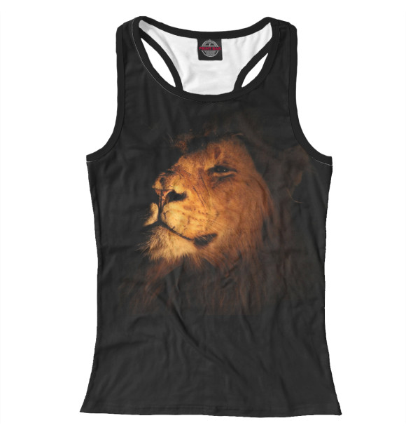 Женская майка-борцовка с изображением Лев цвета Белый