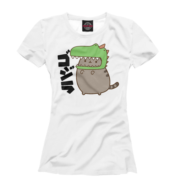 Футболка для девочек с изображением Pusheen цвета Белый