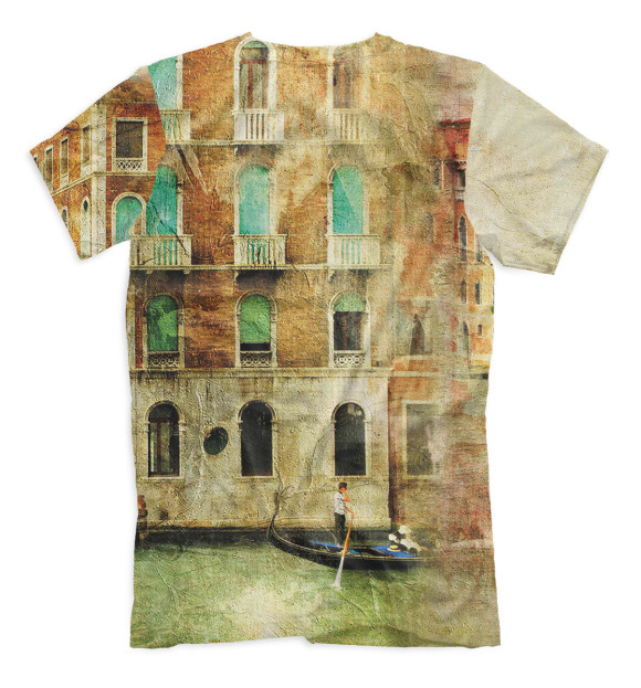 Мужская футболка с изображением Венеция цвета Белый