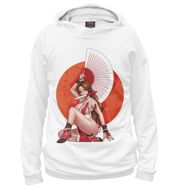 Мужское худи с изображением Mai shiranui цвета Белый