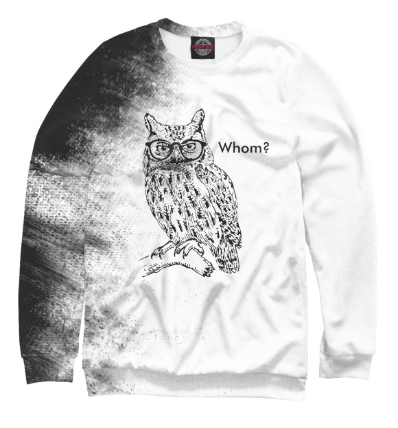 Женский свитшот с изображением Smart Hipster Owl цвета Белый