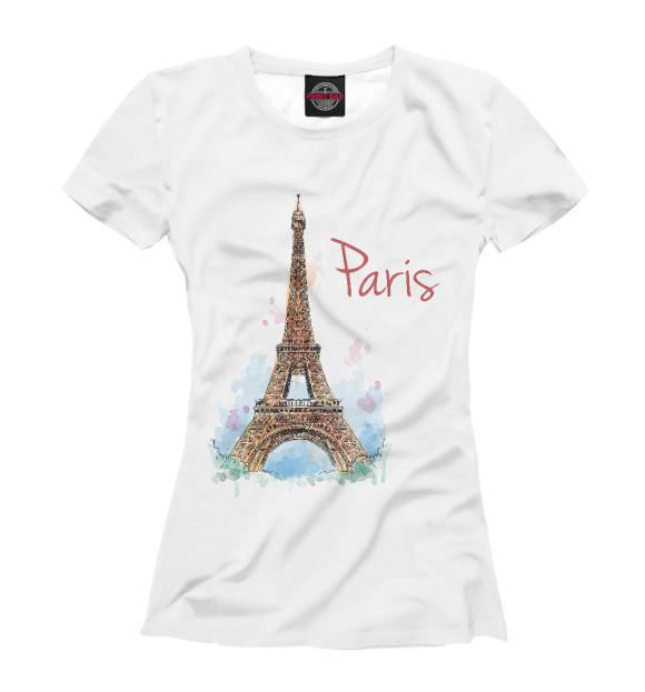 Футболка для девочек с изображением Париж цвета Белый