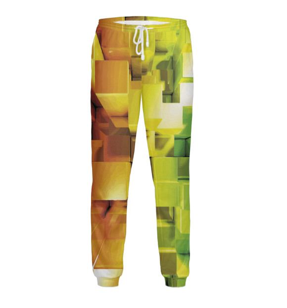 Мужские спортивные штаны с изображением 3D composition цвета Белый