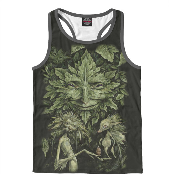 Мужская майка-борцовка с изображением Дух цвета Белый