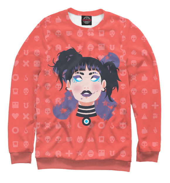 Женский свитшот с изображением Любовь, смерть и роботы цвета Белый