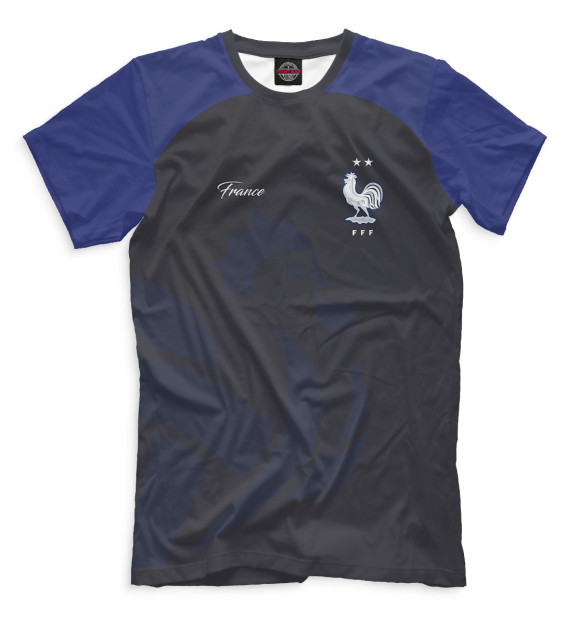 Мужская футболка с изображением Сборная Франции цвета Черный