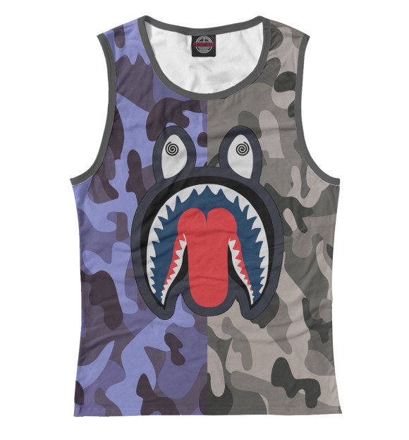Майка для девочки с изображением BAPE цвета Белый
