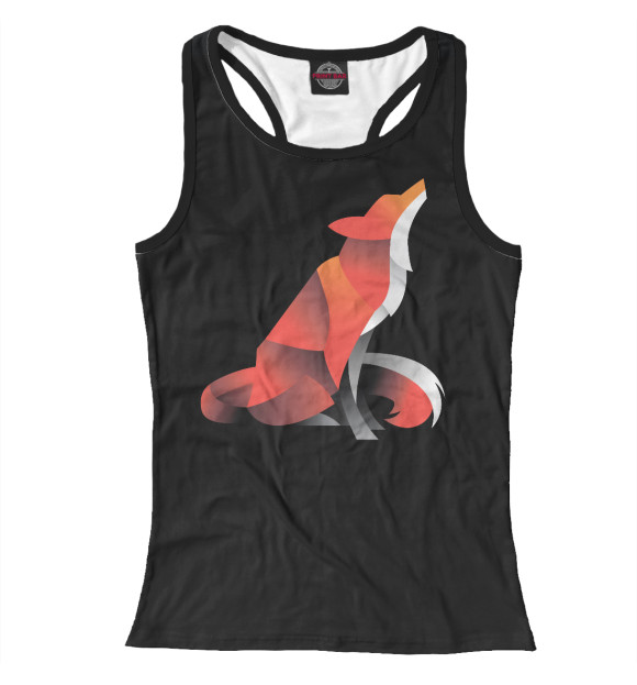 Женская майка-борцовка с изображением Лисичка цвета Белый