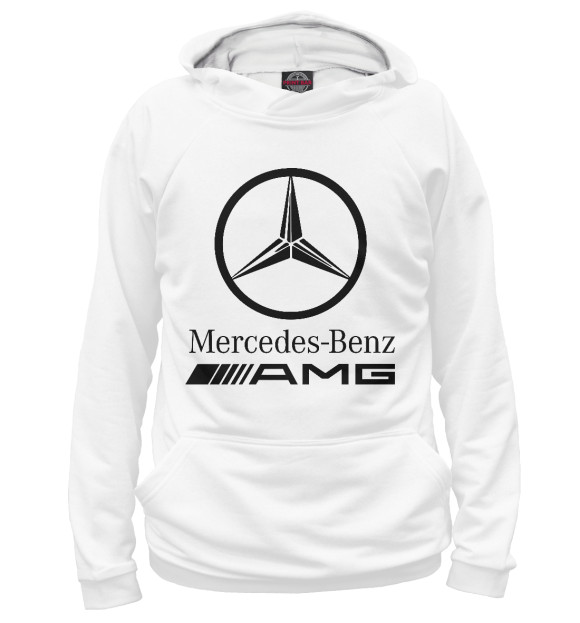 Женское худи с изображением Mercedes-Benz AMG цвета Белый