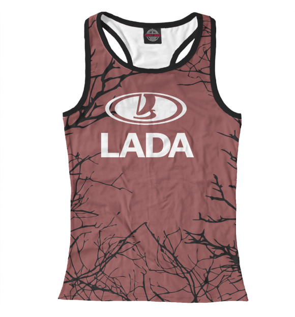 Женская майка-борцовка с изображением LADA цвета Белый