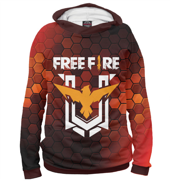 Мужское худи с изображением Free Fire / Фри Фаер цвета Белый
