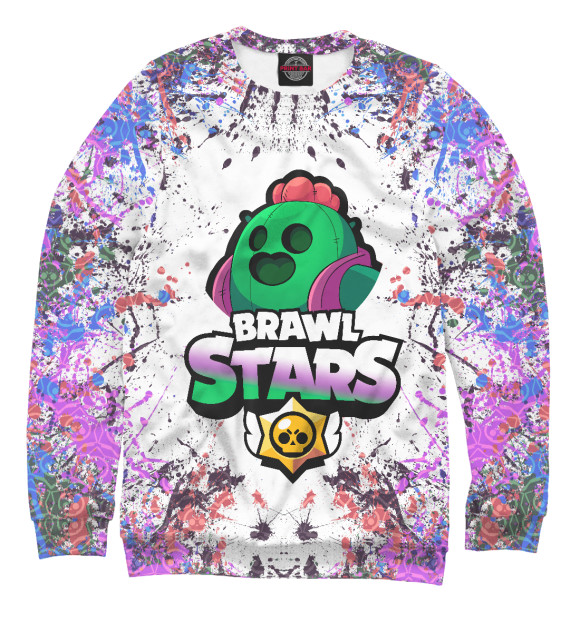 Свитшот для мальчиков с изображением Brawl Stars Spike цвета Белый