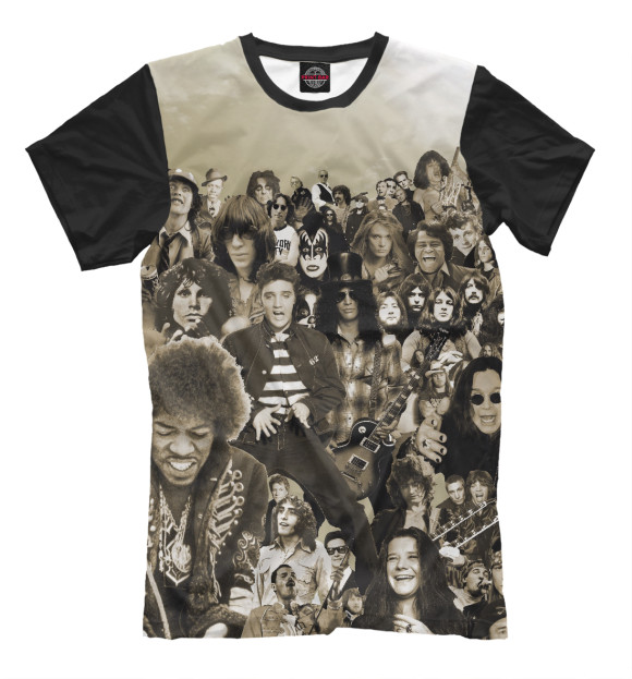 Мужская футболка с изображением Rock n Roll цвета Молочно-белый