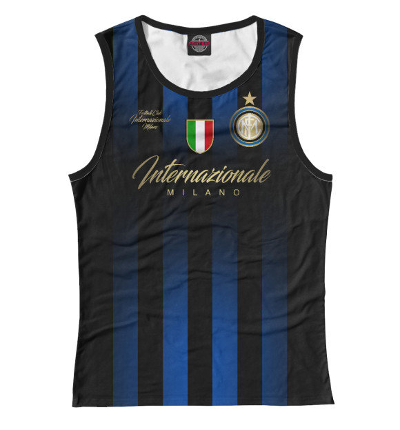 Майка для девочки с изображением Интер цвета Белый